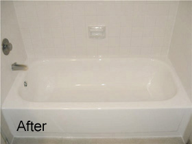 Refinished Bathtub and Tile Wall - After