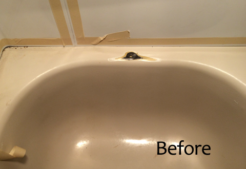 Bathtub Chip Repair - Before