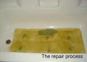 Bathtub Bottom Crack Repair - During