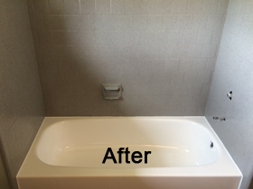 Multi-Stone Resufaced Bathtub Surround - After