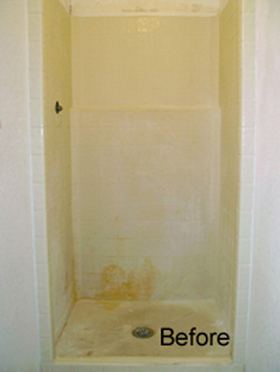 Refinished Shower Stall - Before