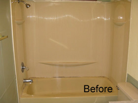 Refinished Bathtub and Surround - Before